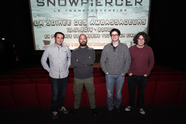 l'équipe de M. Bobine : Cyril Rolland, auteur, Julien Pavageau, fondateur, Yoan Orszulik et Aurélien Noyer, auteursDR