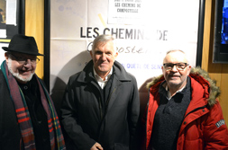 Louis-Marie Plumejeau, Georges Bertin et Xavier Vallais, membres de l'Association des Amis de
Saint Jacques de Compostelle en Anjou.DR