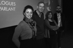 Elisabeth Marion, Guillaume Miant, psychologues et Louis Mathieu, pr&eacute;sident de Cin&eacute;ma Parlant.