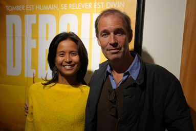 Rindra Dianor, professeur de Yoga à Angers, et Stéphane Haskell, réalisateur.DR